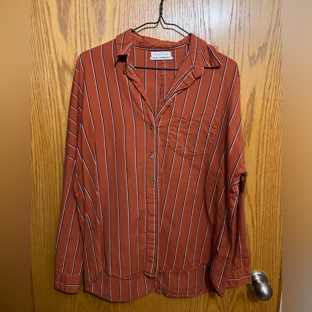 Urban Outfitters striped orange button down